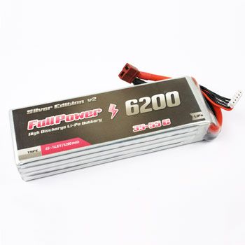 FullPower  4S 14.8V 6200mAh 35C Silver Edition V2 Deans